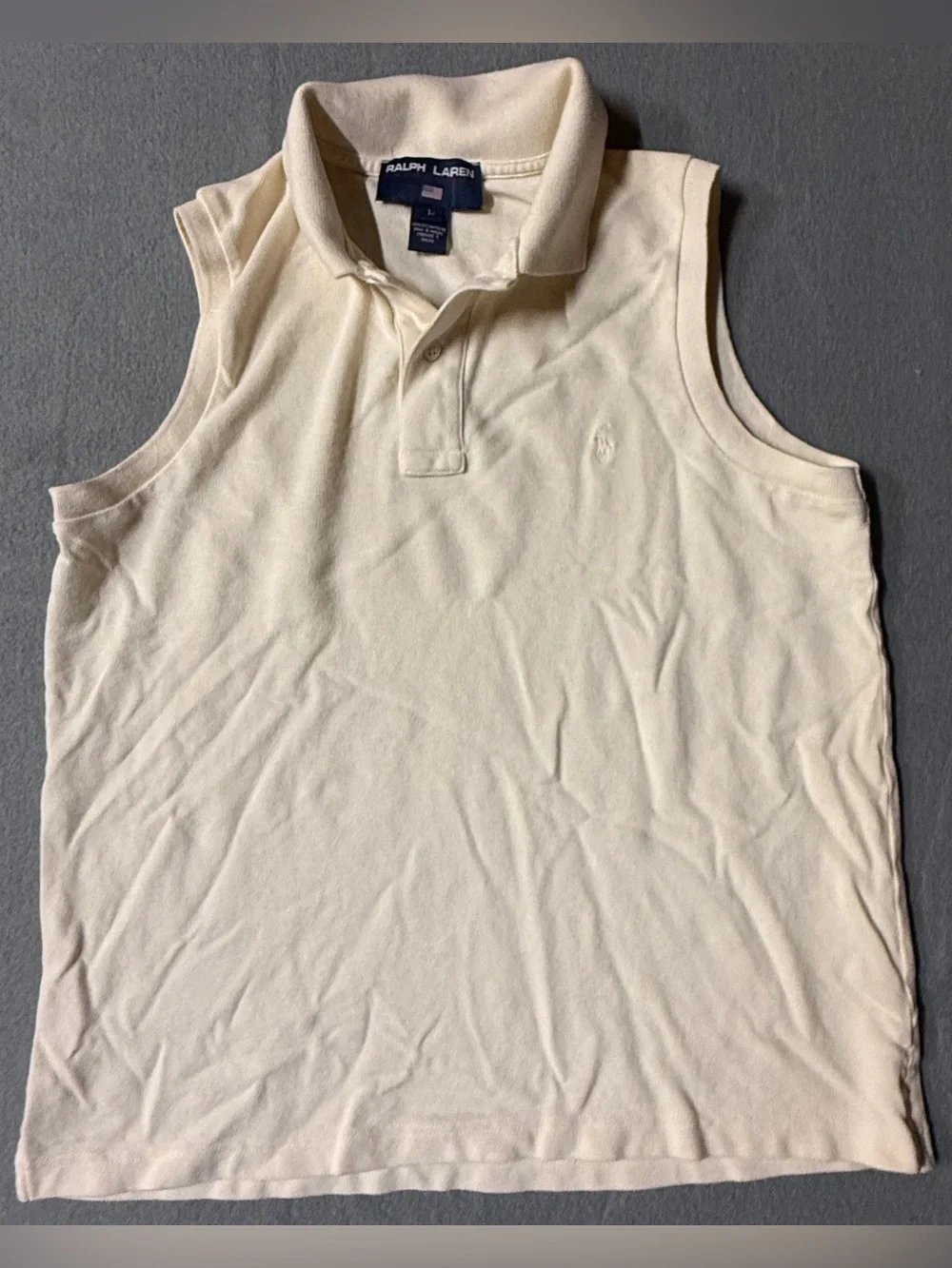 Ralph Lauren Men’s Sleeveless Polo in Cream
